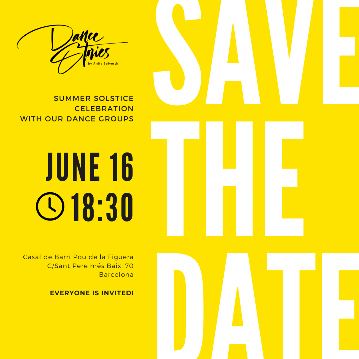 save the date flyer for summer dance festival