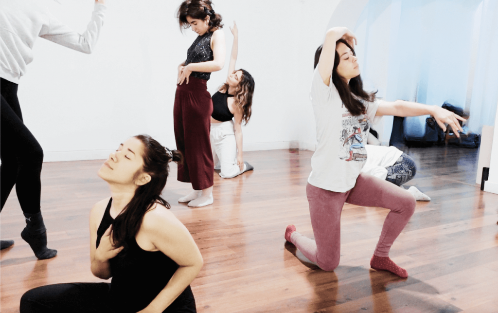 Group of dancers expressing through improvisation