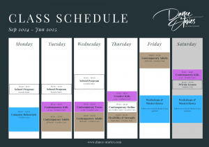 Weekly Dance Schedule Season 2024/25