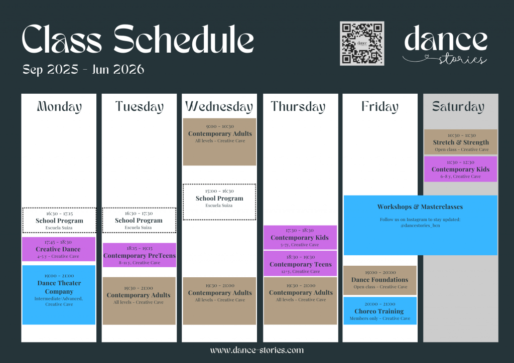 Weekly Dance Schedule Season 2025/26