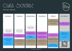 Weekly Dance Schedule Season 2025/26